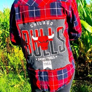 One of a kind Chicago Bulls flannel handcrafted